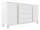 Commode Florem (Blanc + Blanc brillant + Clair bois)