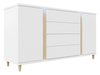 Commode Florem (Blanc + Blanc brillant + Clair bois)