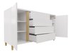 Commode Florem (Blanc + Blanc brillant + Clair bois)