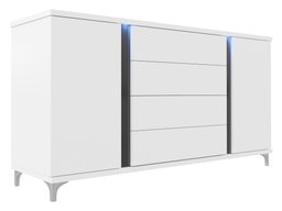 Commode Florem (Blanc + Blanc brillant + Noir brillant)