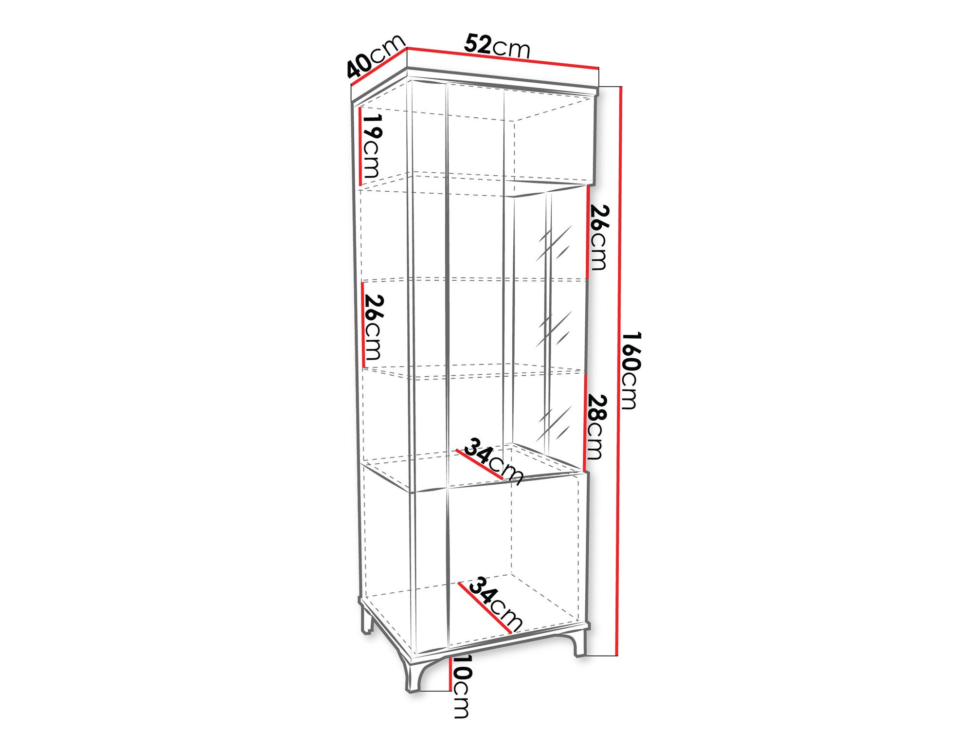 Étagère Livseri 107 (Blanc + Blanc brillant)