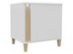 Table de chevet Florem (Blanc + Blanc brillant + Clair bois)
