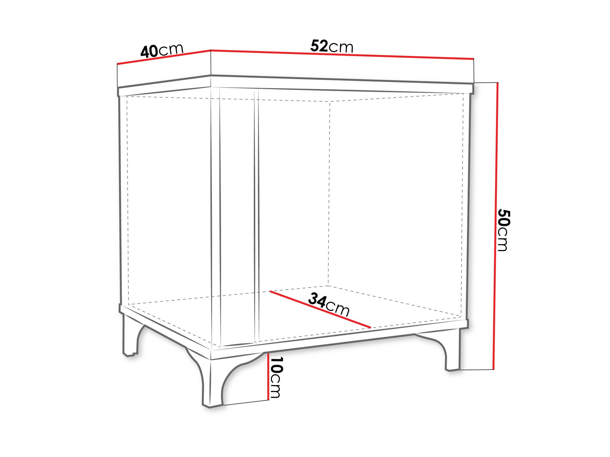 Table de chevet Florem (Blanc + Blanc brillant)