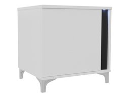 Table de chevet Florem I (Blanc + Blanc brillant + Noir brillant)