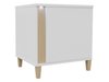 Table de chevet Livseri 111 (Blanc + Blanc brillant + Clair bois)