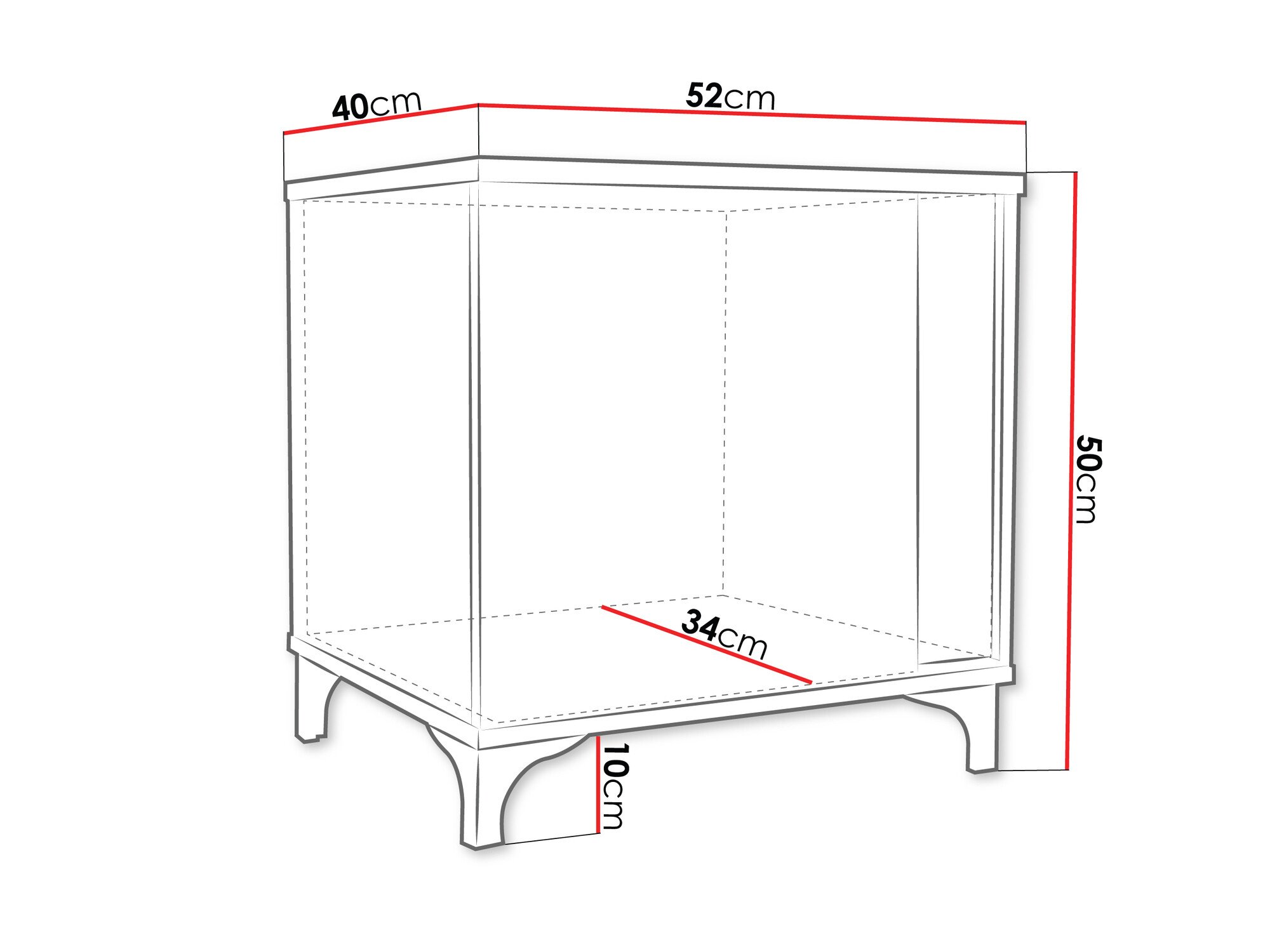 Table de chevet Livseri 112 (Blanc + Blanc brillant + Clair bois)
