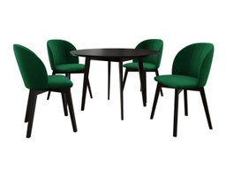 Salle à manger complète Racine 136 (Noir)