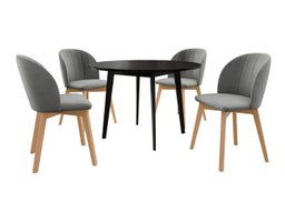 Salle à manger complète Racine 136 (Noir)