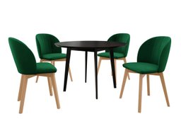 Salle à manger complète Racine 136 (Noir)