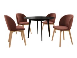 Salle à manger complète Racine 136 (Noir)