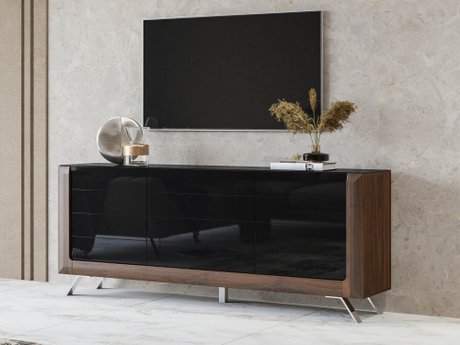 Buffet Sovera 103 (Noix + Noir brillant)