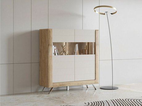 Étagère Sovera 106 (Chêne doré + Gris clair)