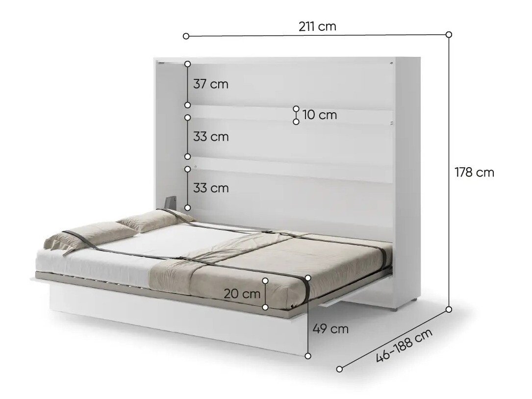 Lit escamotable Concept Pro Lenart V (Blanc brillant)