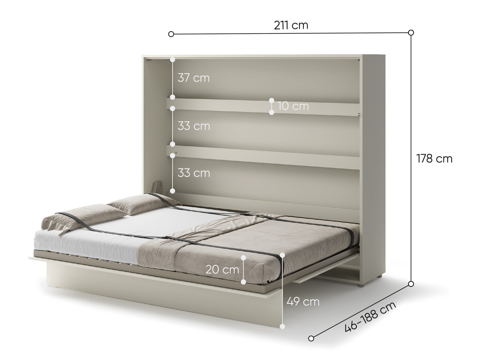 Lit escamotable Concept Pro Lenart V (Cachemire)