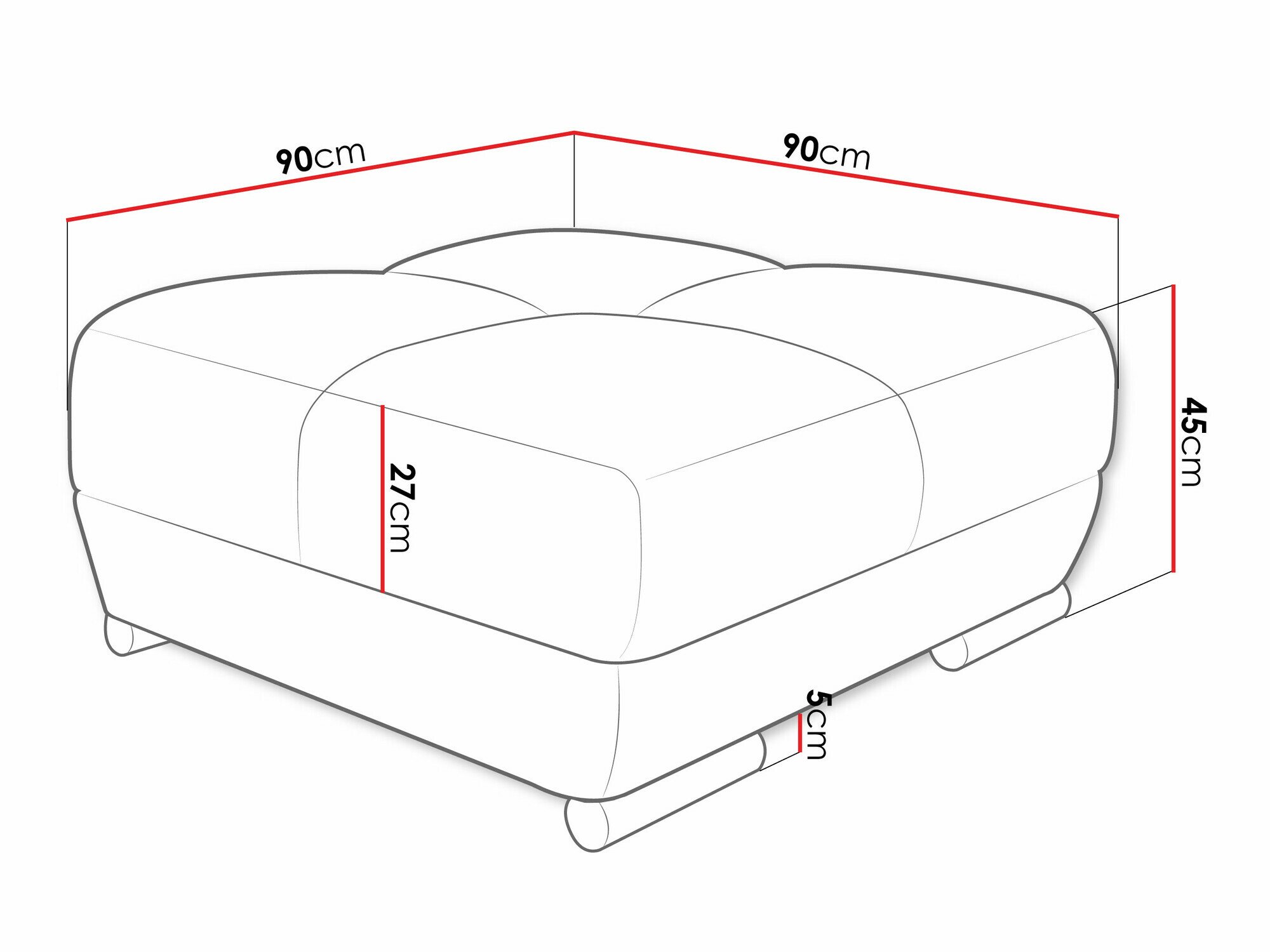 Banc rembourré Signis (Velo 623)