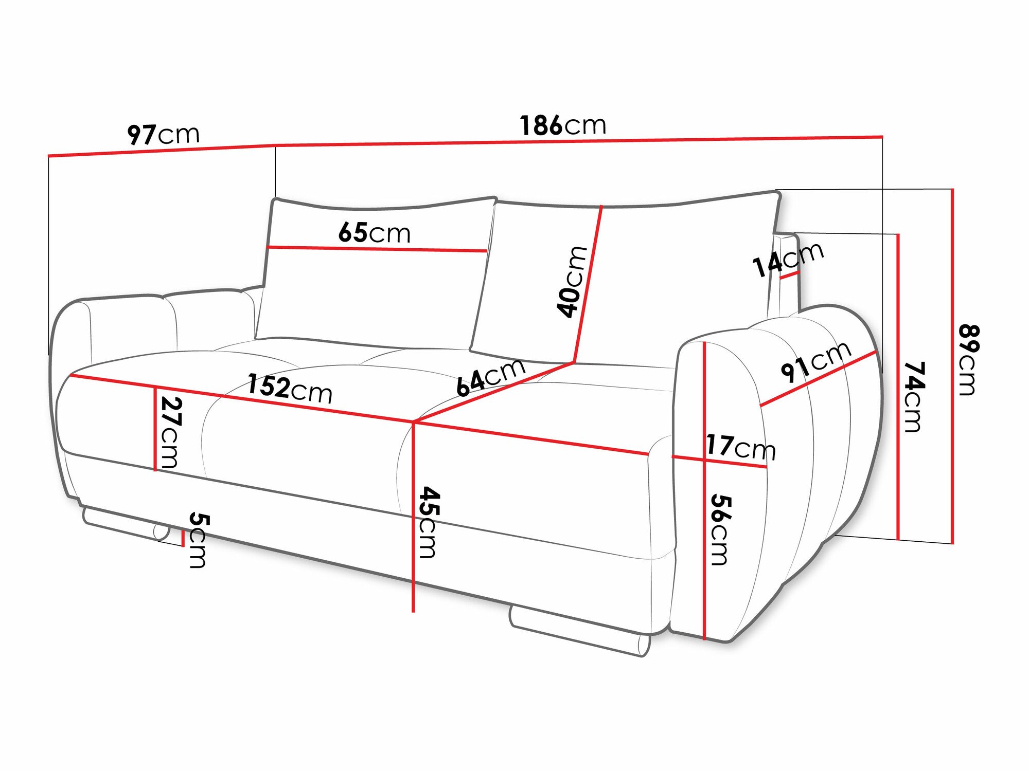 Canapé Camden 102 (Velo 633)
