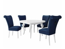 Salle à manger complète Racine 143 (Blanc + Magic Velvet 2216)