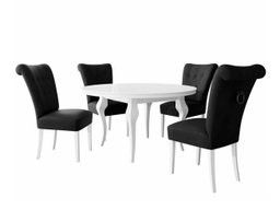 Salle à manger complète Racine 143 (Blanc + Magic Velvet 2219)