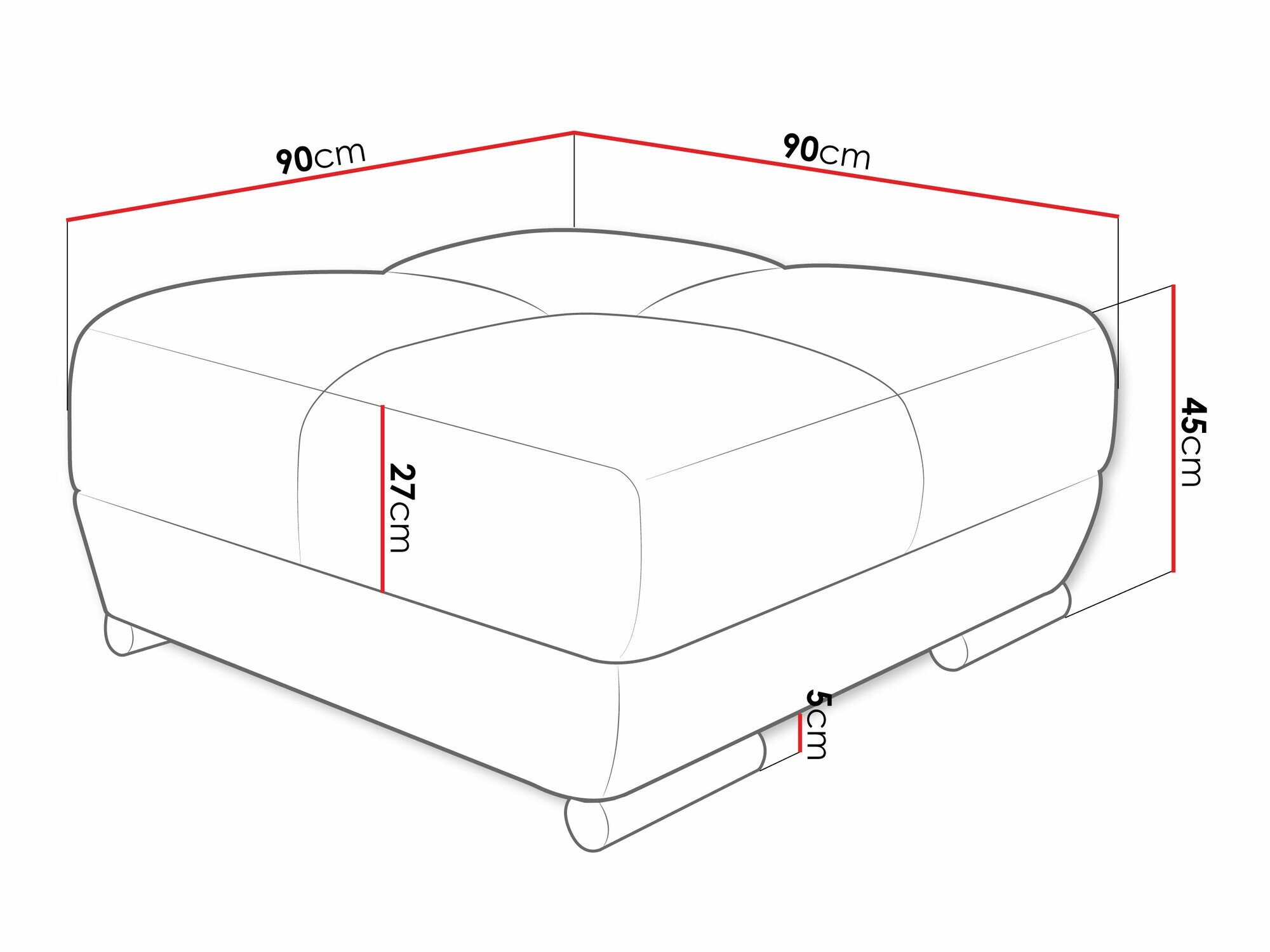 Banc rembourré Signis (Velo 635)
