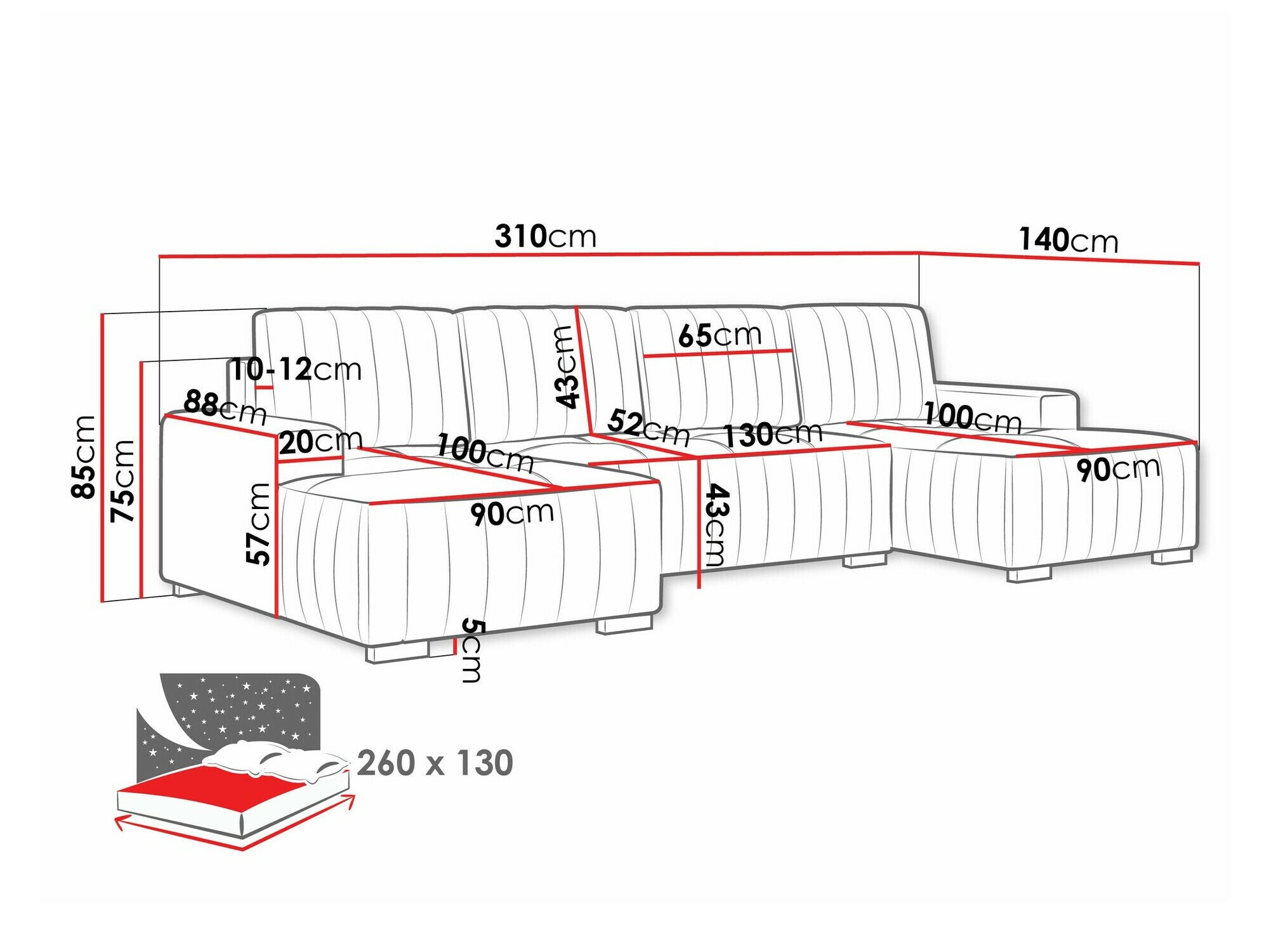 Canapé d'angle Columbus 232 (Manila 05)