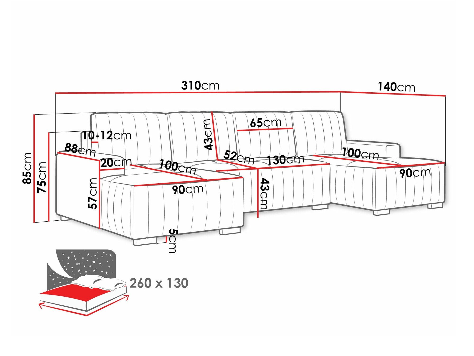 Canapé d'angle Columbus 232 (Manila 14)