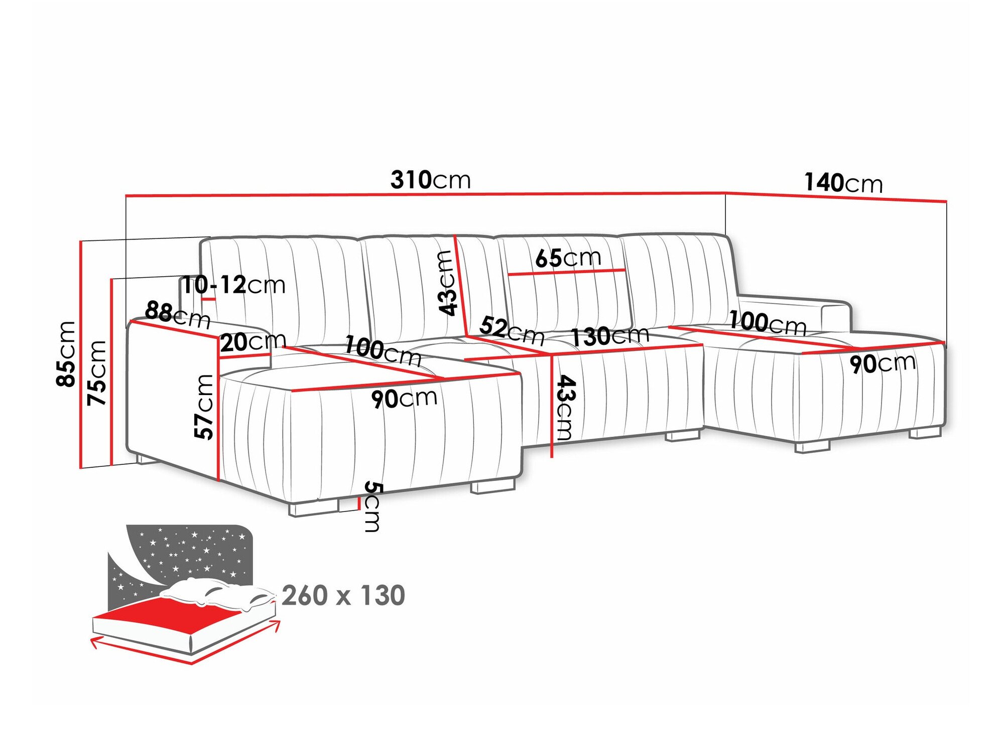 Canapé d'angle Columbus 232 (Manila 16)