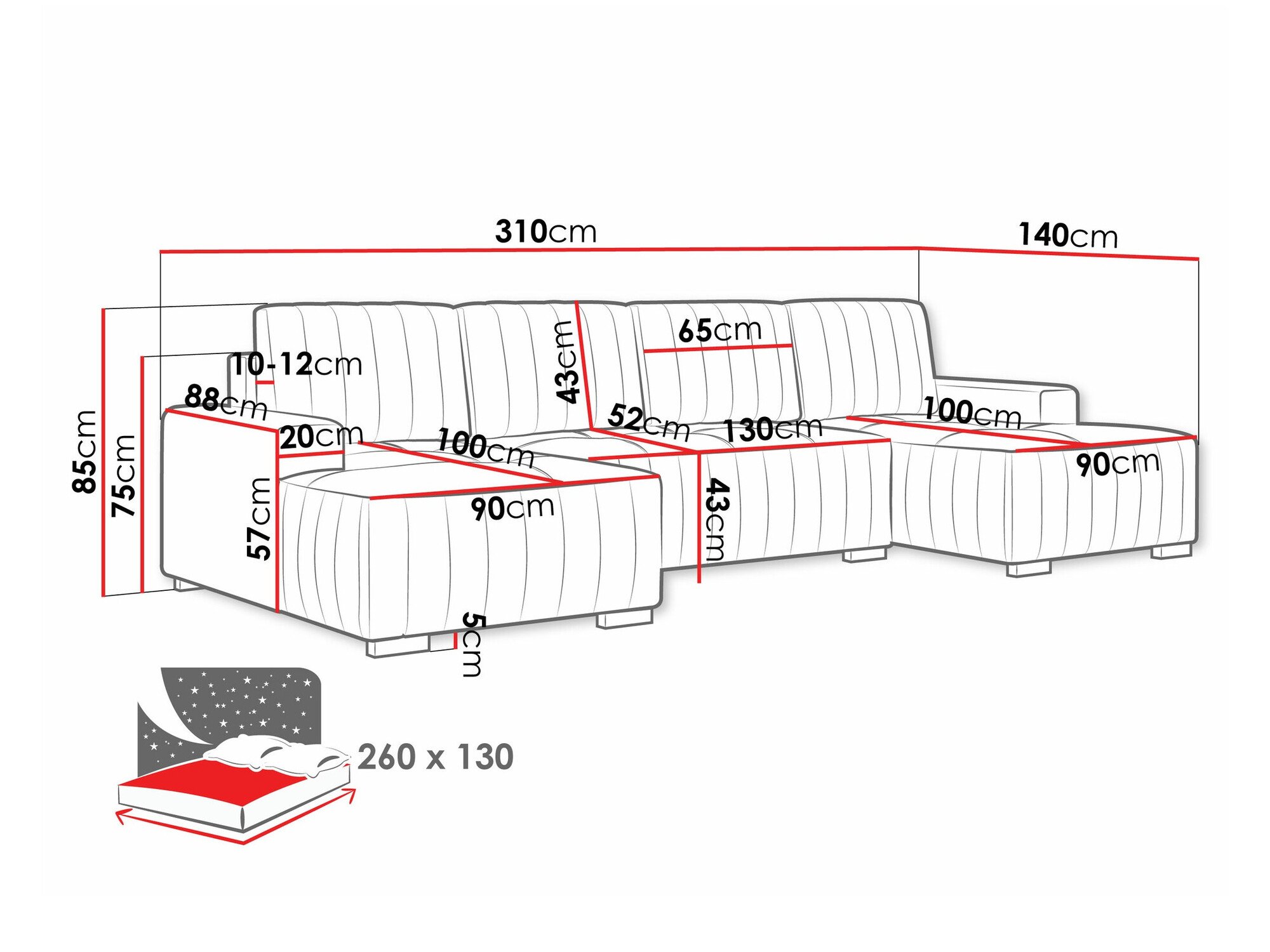 Canapé d'angle Columbus 232 (Manila 35)