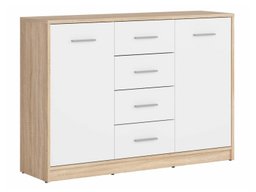 Commode Novsore 118 (Blanc + Sonoma chêne)