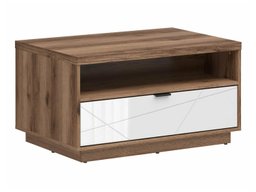 Table basse Fivale 117 (Chêne delano foncé + Blanc brillant)