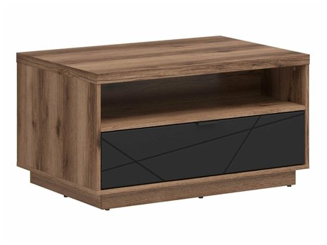 Table basse Fivale 117 (Chêne delano foncé + Noir mat)