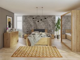 Ensemble de chambre Catromi 113 (Chêne Artisan + Soft Pik 011)