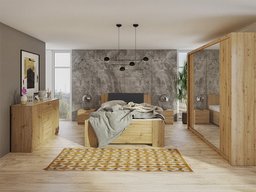 Ensemble de chambre Catromi 114 (Chêne Artisan + Soft Pik 011)