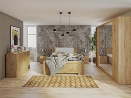 Ensemble de chambre Catromi 114 (Chêne Artisan + Soft Pik 029)