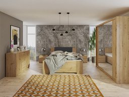 Ensemble de chambre Catromi 121 (Chêne Artisan + Soft Pik 011)