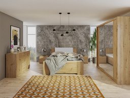 Ensemble de chambre Catromi 121 (Chêne Artisan + Soft Pik 029)