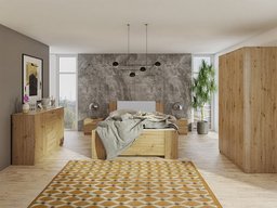 Ensemble de chambre Catromi 122 (Chêne Artisan + Soft Pik 029)