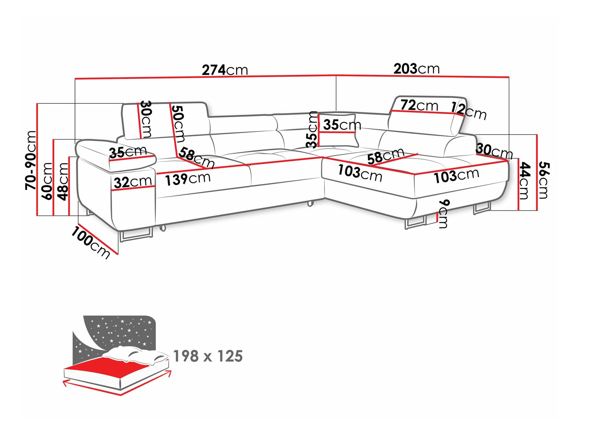 Canapé d'angle Comfivo Eliferu 100 (Lux 05)