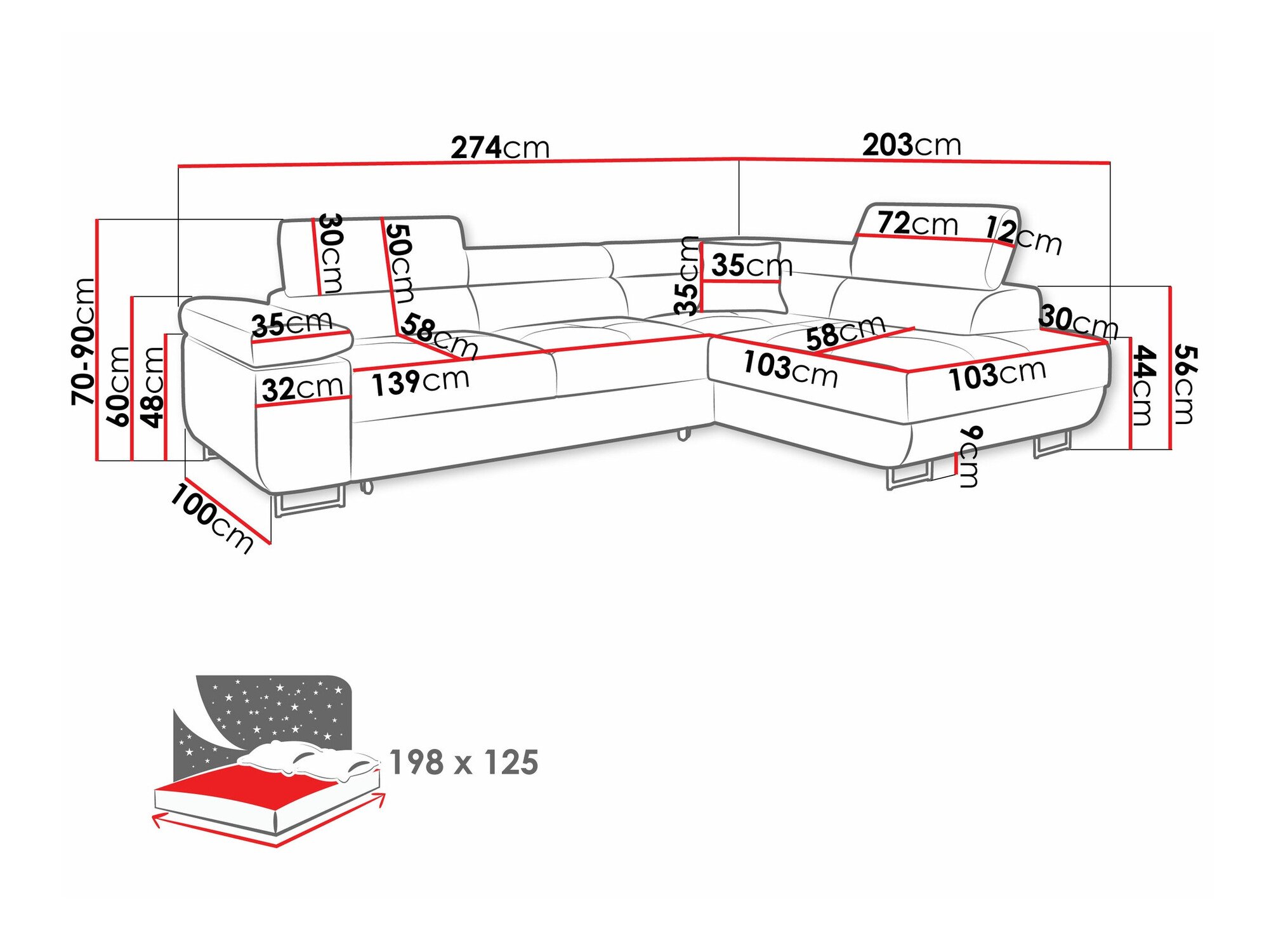 Canapé d'angle Comfivo Eliferu 100 (Lux 05)