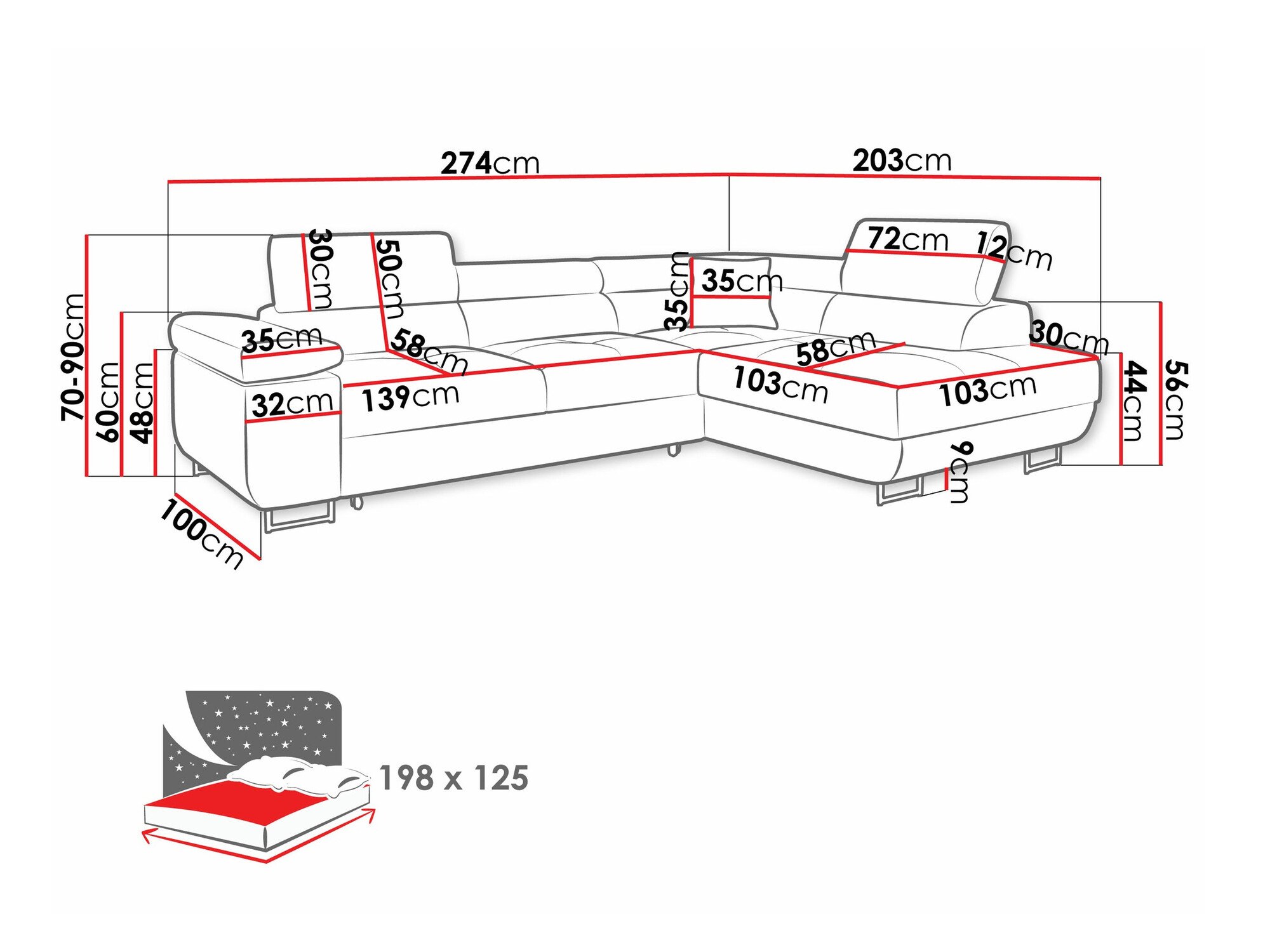 Canapé d'angle Comfivo Eliferu 100 (Manila 02)
