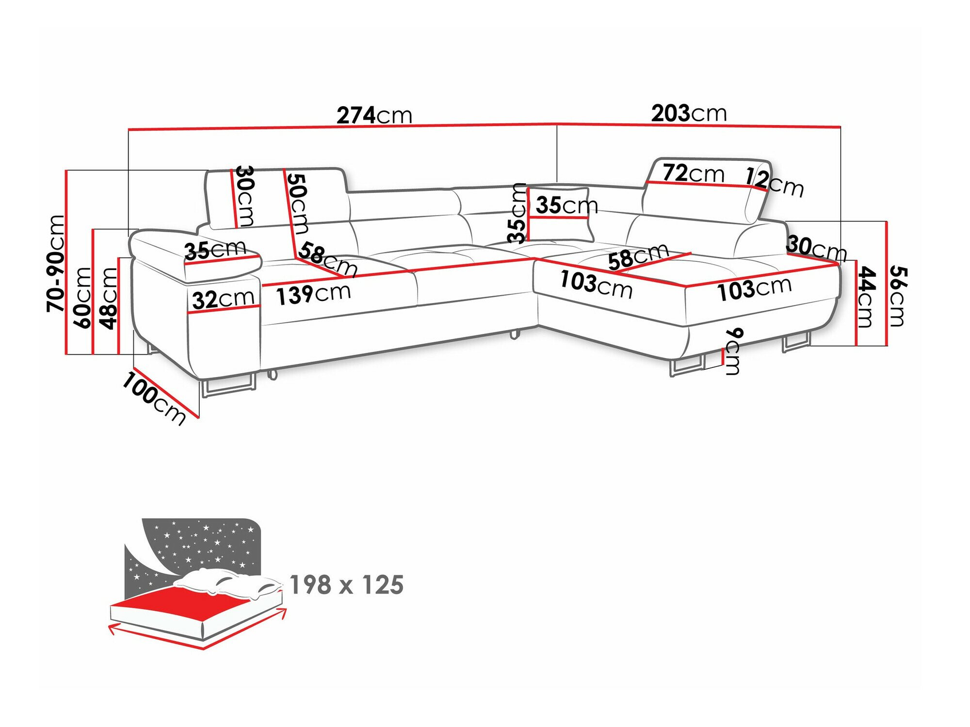 Canapé d'angle Comfivo Eliferu 100 (Manila 02)