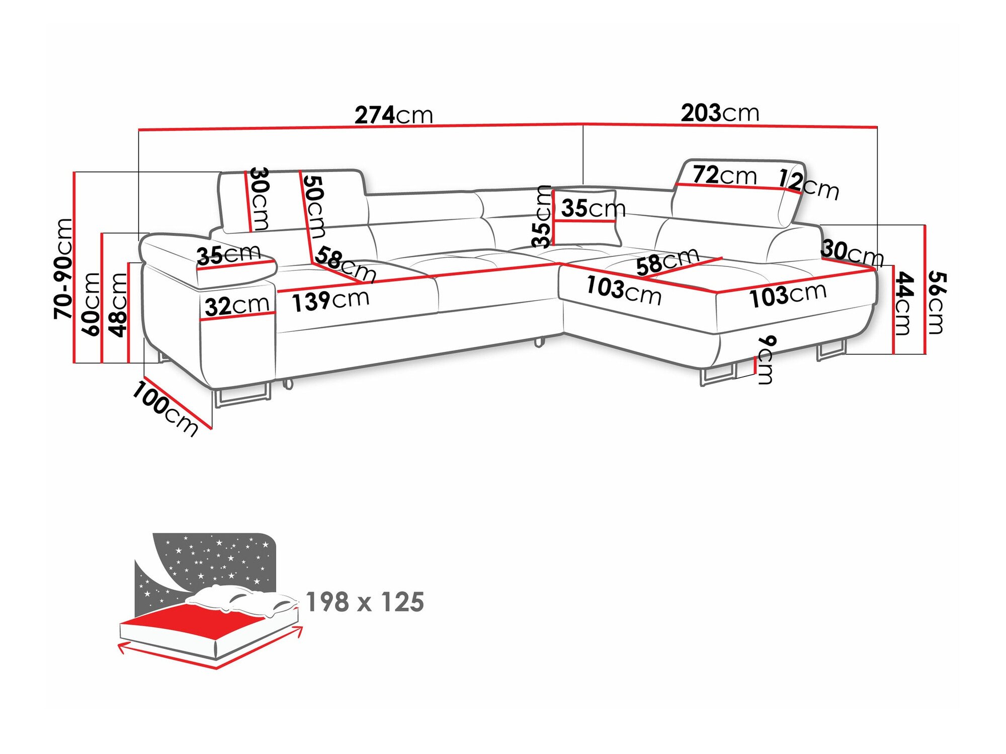 Canapé d'angle Comfivo Eliferu 100 (Manila 16)