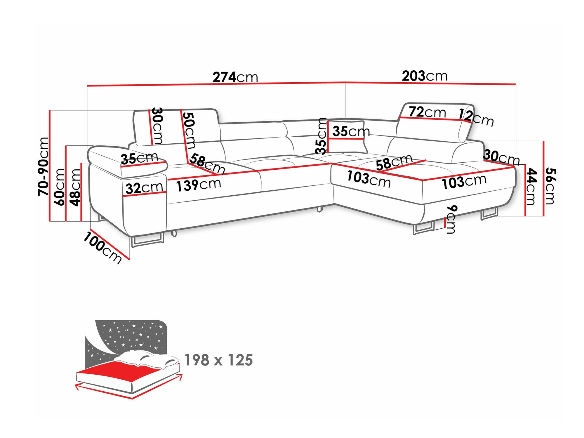 Canapé d'angle Comfivo Eliferu 100 (Manila 18)