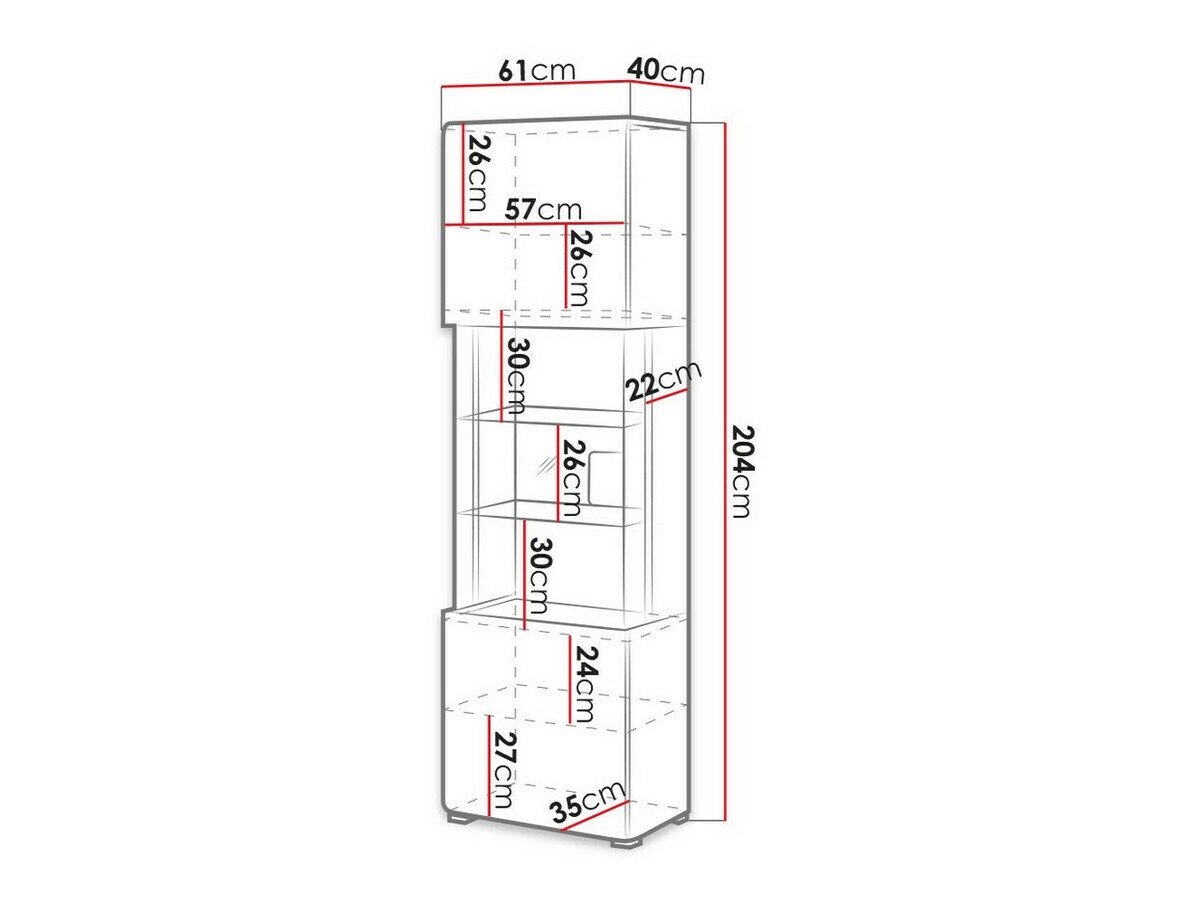 Étagère Torsone 103 (Blanc + Blanc brillant)