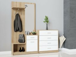 Meuble d'entrée Novsore 148 (Sonoma chêne + Blanc)