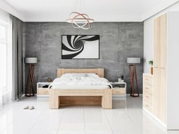 Ensemble de chambre Novsore 147 (Blanc + Sonoma chêne)