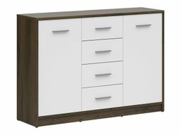 Commode Novsore 118 (Chêne foncé + Blanc)