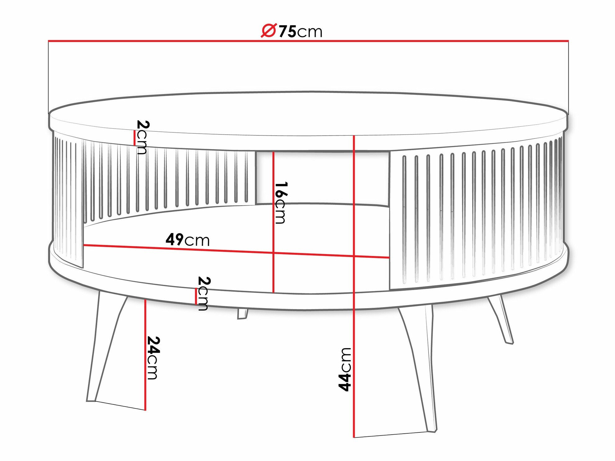 Table basse Sordore 104 (Rose + Noir)