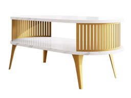 Table basse Sordore 106 (Doré + Marbre blanc)