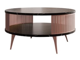 Table basse Vitum II (Rose + Marbre noir)
