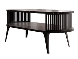 Table basse Vitum III (Noir + Marbre noir)